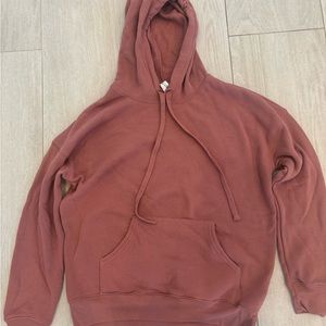 Mauve sponge Fleece pull over DTM hoodie with kangaroo pockets brand new